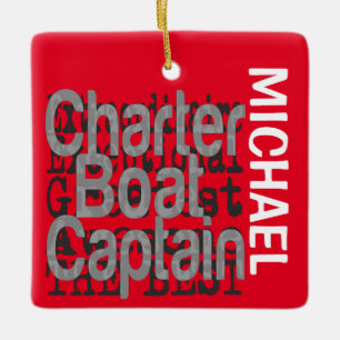 Charter Boat Captain Extraordinaire CUSTOM Ceramic Ornament