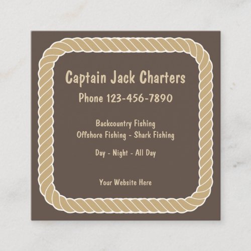Charter Fishing Services Square Business Card