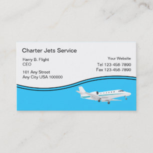 Charter Jet Service Business Cards