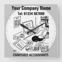 Chartered Accountant Auditor Accountancy Services Square Wall Clock