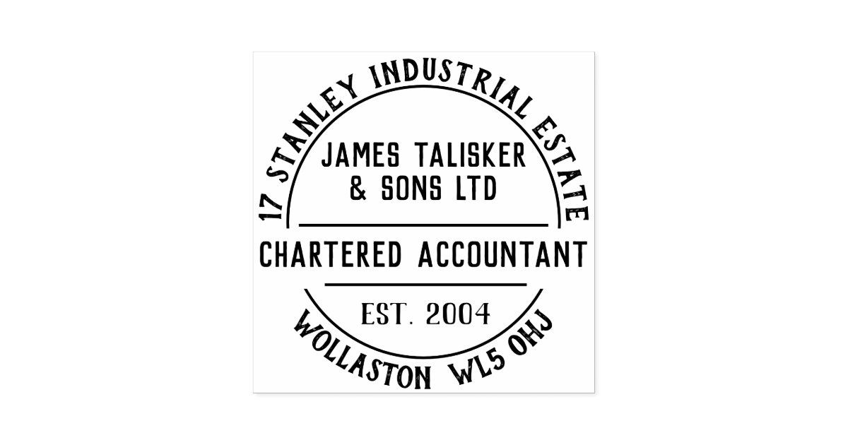 Chartered Accountant Rubber Stamp Zazzle