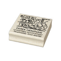 Chartered Accountant Swamped with Paperwork Rubber Stamp