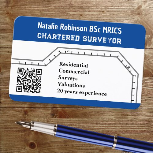 Chartered Surveyor QR Code Modern Template Business Card