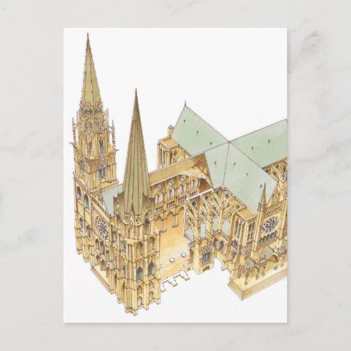 Chartres Cathedral France Postcard