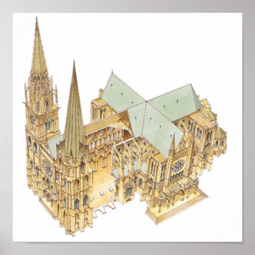 Chartres Cathedral France Poster