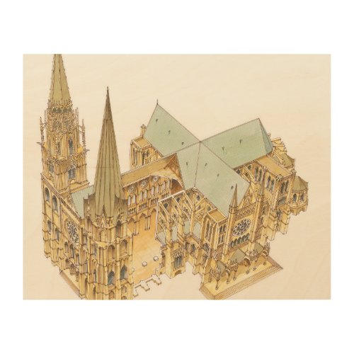 Chartres Cathedral France Wood Wall Art
