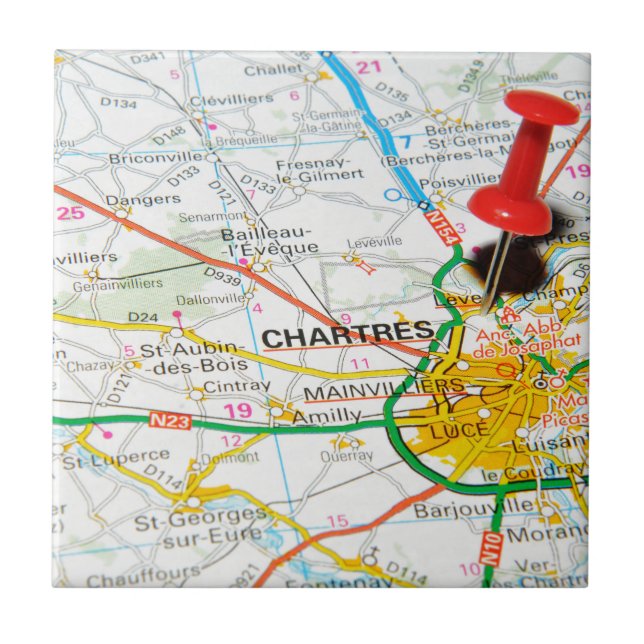 Chartres, France Tile (Front)