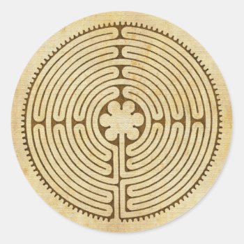 Chartres Labyrinth Antique Style 1   Your Ideas Classic Round Sticker by SpiritEnergyToGo at Zazzle