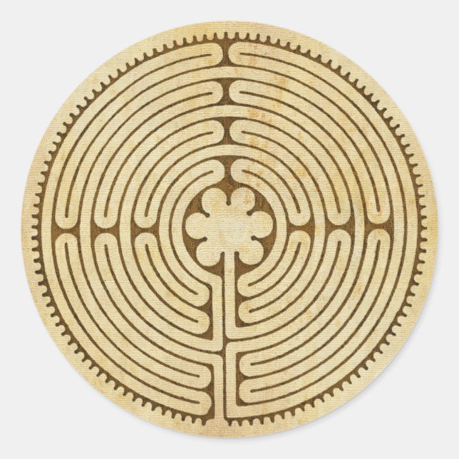 Chartres Labyrinth antique style 1 + your ideas Classic Round Sticker (Front)