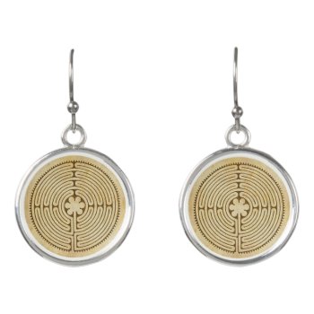 Chartres Labyrinth Antique Style 1   Your Ideas Earrings by SpiritEnergyToGo at Zazzle