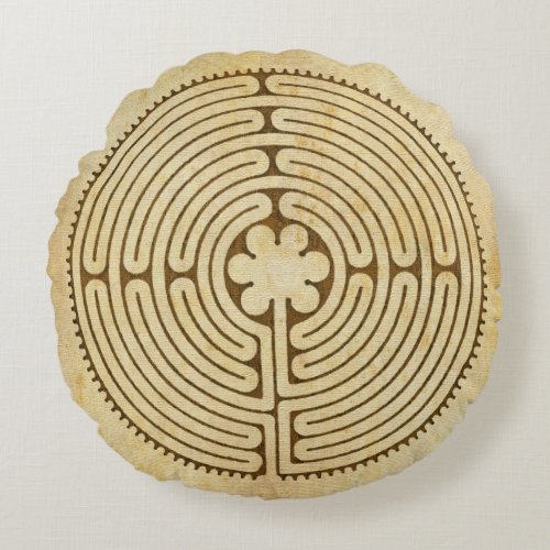 Chartres Labyrinth antique style 1  your ideas Round Pillow