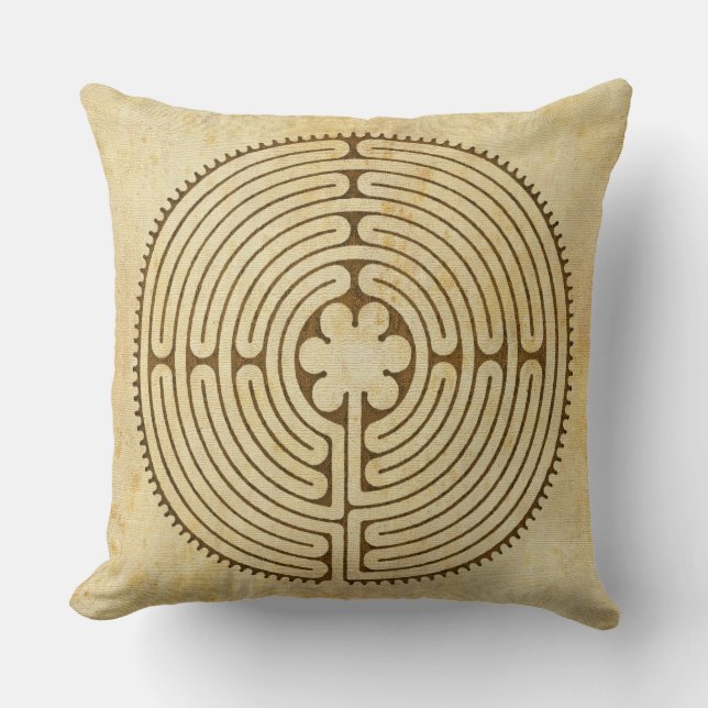 Chartres Labyrinth antique style 1 + your ideas Throw Pillow (Front)