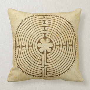 Chartres Labyrinth antique style 1 + your ideas Throw Pillow