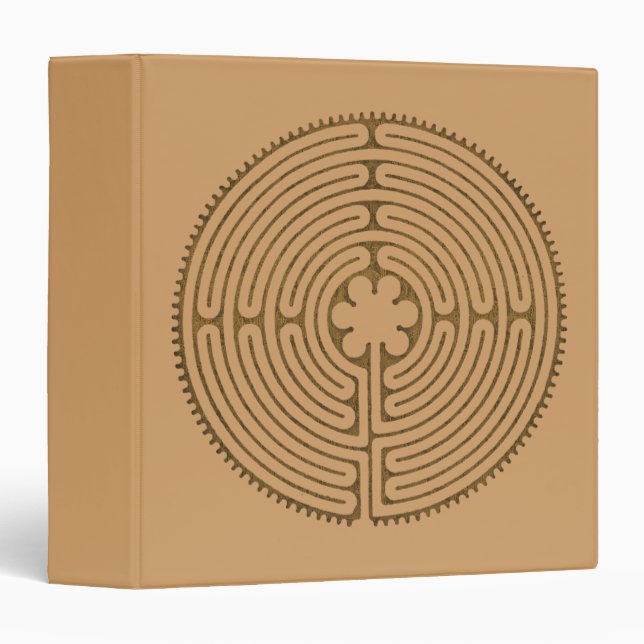 Chartres Labyrinth antique style + your ideas 3 Ring Binder (Front/Spine)