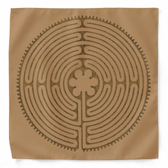 Chartres Labyrinth antique style + your ideas Bandana (Front)