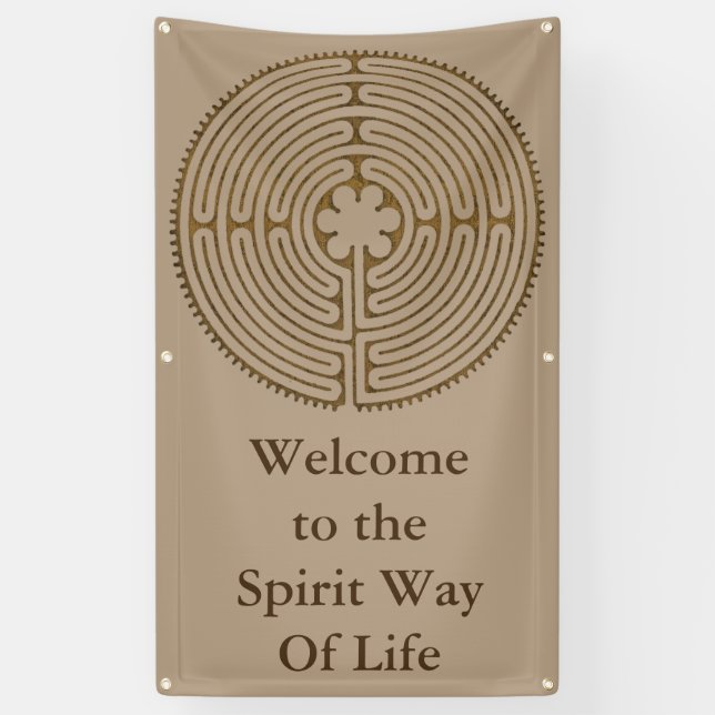 Chartres Labyrinth antique style + your ideas Banner (Vertical)