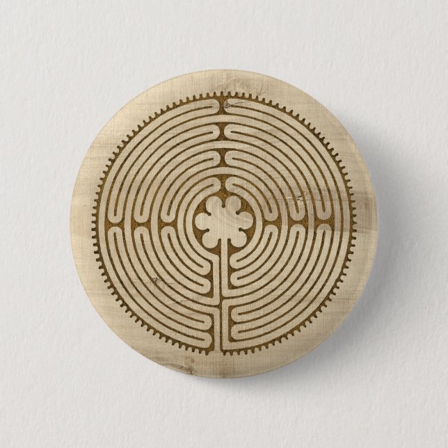 Chartres Labyrinth antique style + your ideas Button (Front)