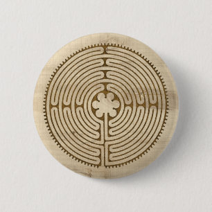 Chartres Labyrinth antique style + your ideas Button