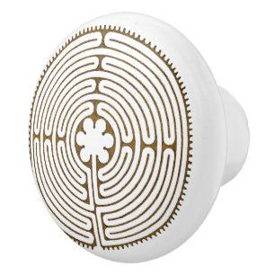 Chartres Labyrinth antique style + your ideas Ceramic Knob