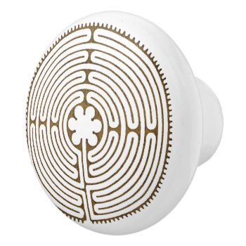 Chartres Labyrinth Antique Style   Your Ideas Ceramic Knob by SpiritEnergyToGo at Zazzle