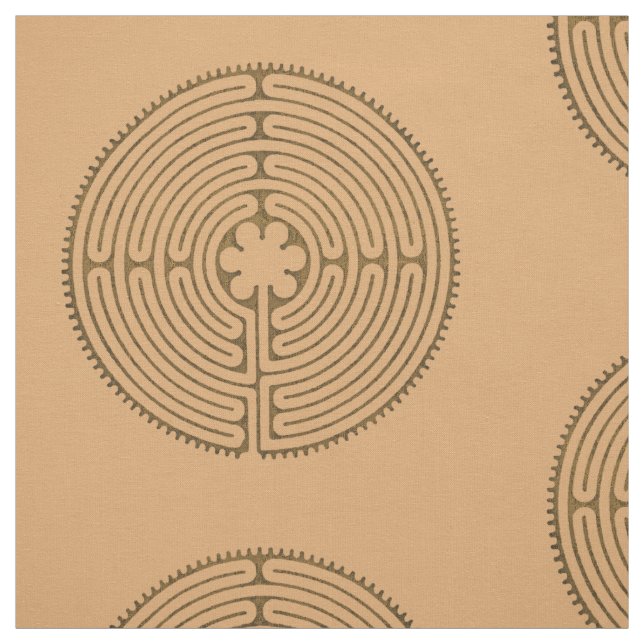 Chartres Labyrinth antique style + your ideas Fabric (Swatch)