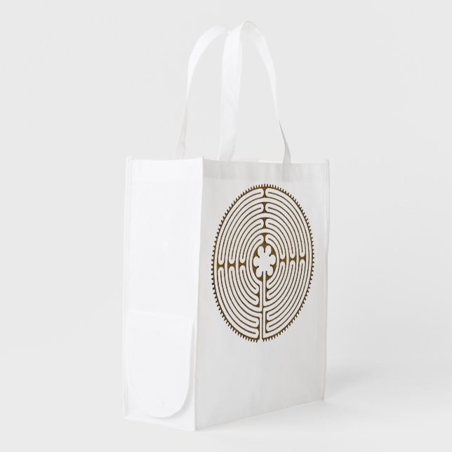 Chartres Labyrinth antique style + your ideas Grocery Bag (Front Side)
