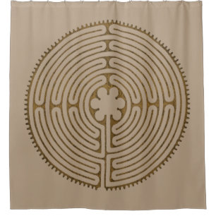 Chartres Labyrinth antique style + your ideas Shower Curtain