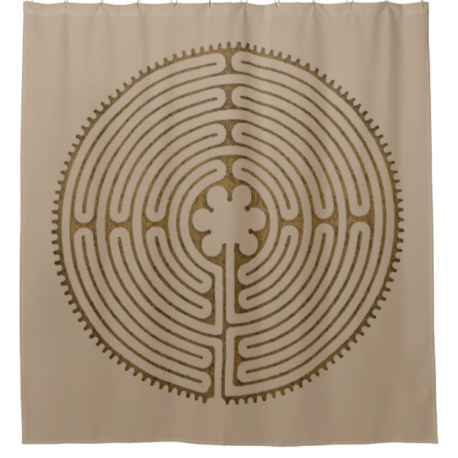 Chartres Labyrinth antique style + your ideas Shower Curtain (Front)