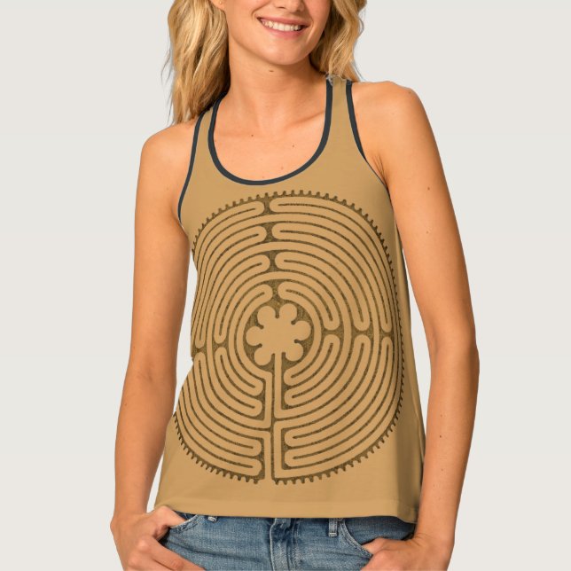 Chartres Labyrinth antique style + your ideas Tank Top (Front)