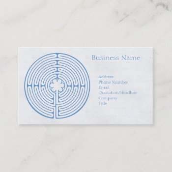 Chartres Labyrinth Blue Business Card by SnipClipGig at Zazzle