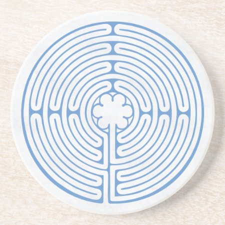 Chartres Labyrinth Blue Drink Coaster