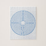 Chartres Labyrinth Blue Jigsaw Puzzle at Zazzle