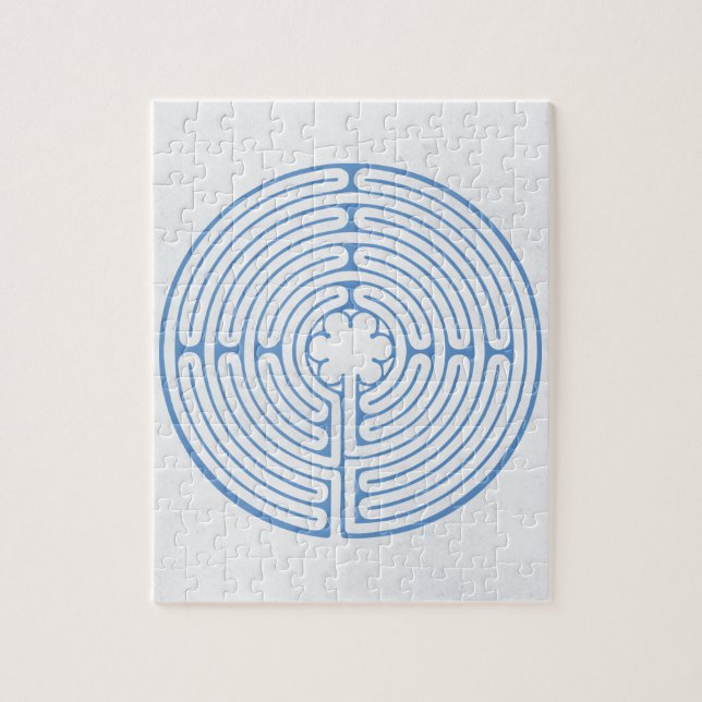 Chartres Labyrinth Blue Jigsaw Puzzle (Vertical)