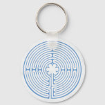 Chartres Labyrinth Blue Keychain at Zazzle