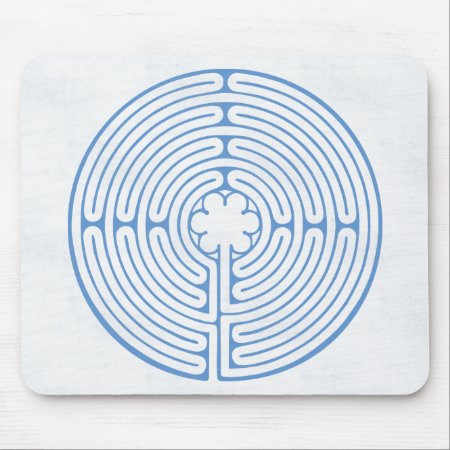 Chartres Labyrinth Blue Mouse Pad