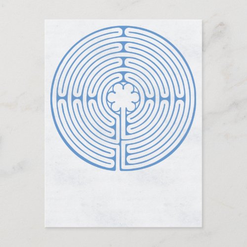 Chartres Labyrinth Blue Postcard