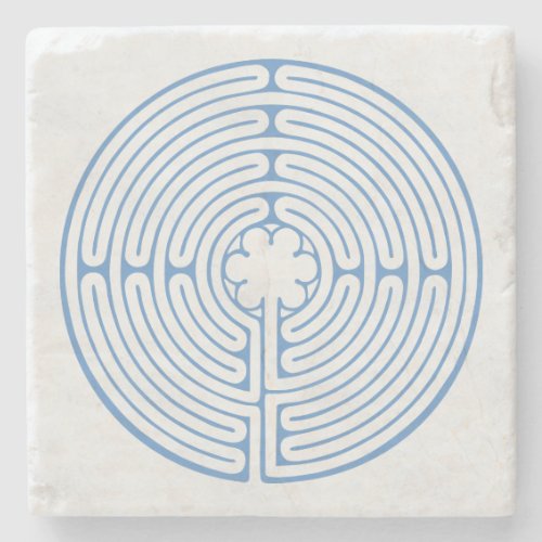 Chartres Labyrinth Blue Stone Coaster