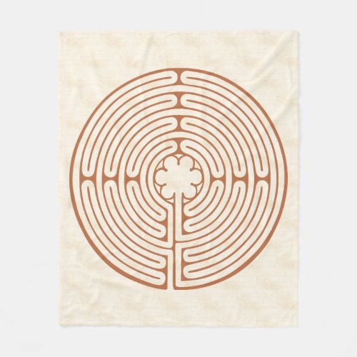 Chartres Labyrinth Brown Fleece Blanket