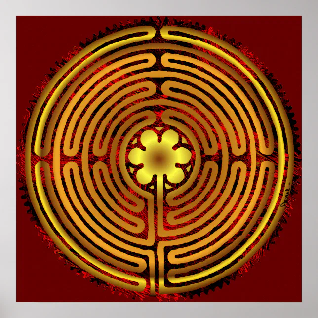 Chartres Labyrinth Fire Flame Print Zazzle