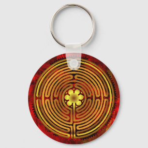 Chartres Labyrinth Fire Keychain