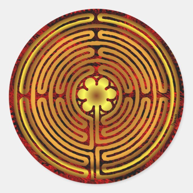 Chartres Labyrinth Fire Sticker (Front)