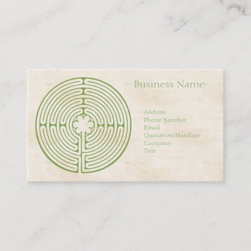Chartres Labyrinth Green Business Card