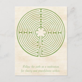 Chartres Labyrinth Green Postcard by SnipClipGig at Zazzle