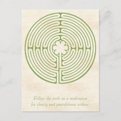 Chartres Labyrinth Green Postcard