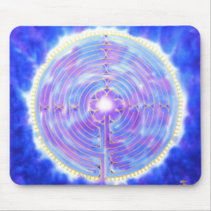 Chartres Labyrinth in Blue: A Silkandart Mouse Pad