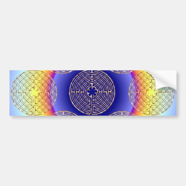 Chartres Labyrinth Light Paths Bumper Sticker (Front)