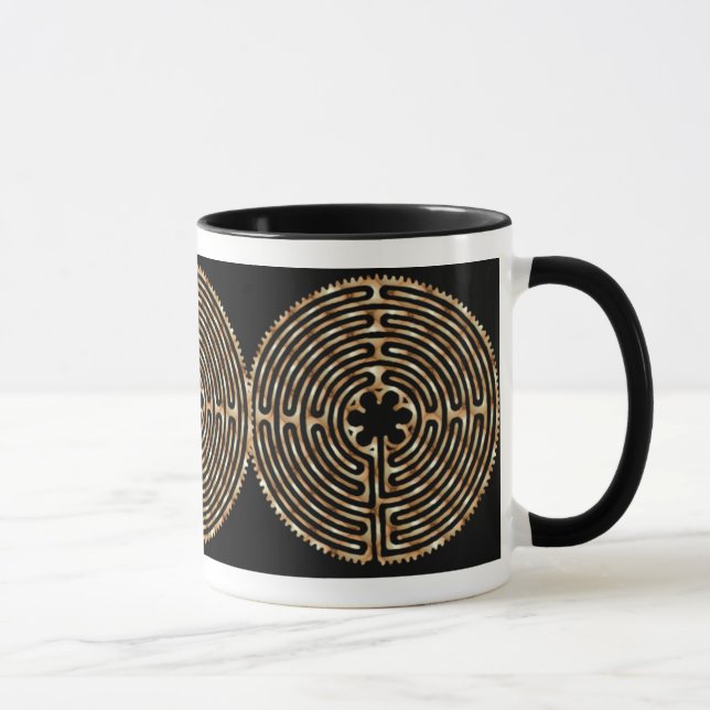 Chartres Labyrinth Pearl Dark Paths Mug (Right)