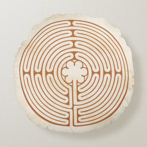 Chartres Labyrinth Round Pillow