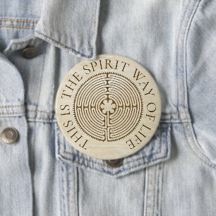 Chartres Labyrinth - Spiritual Symbol Antique 1 Button