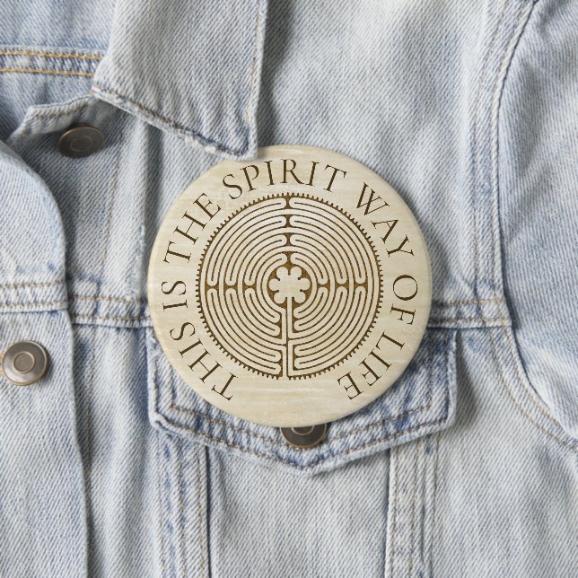 Chartres Labyrinth - Spiritual Symbol Antique 1 Button (In Situ)